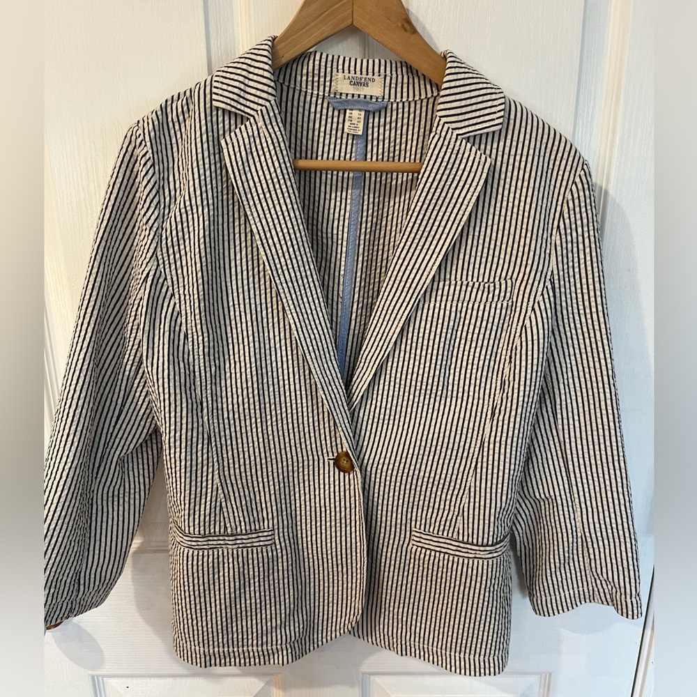 Land's End seersucker blazer, 10